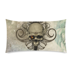 Creepy skull, vintage background Rectangle Pillow Case 20"x36"(Twin Sides)