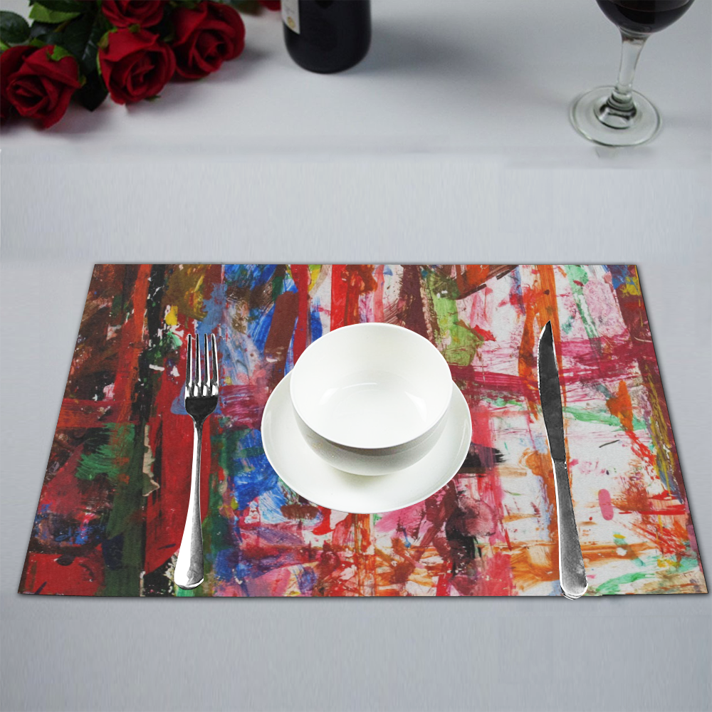 Paint on a white background Placemat 12’’ x 18’’ (Set of 4)