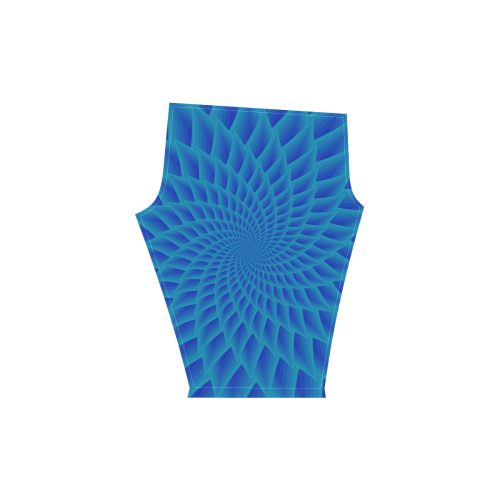 Royal blue flower Women's Low Rise Capri Leggings (Invisible Stitch) (Model L08)