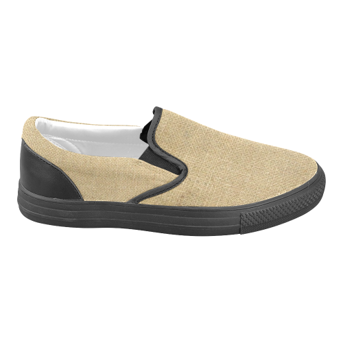 Burlap Coffee Sack Slip-on Canvas Shoes for Men/Large Size (Model 019)