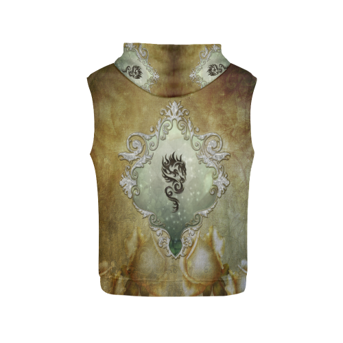 Awesome tribal dragon All Over Print Sleeveless Hoodie for Men (Model H15)