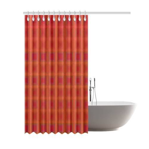 Red orange golden multicolored multiple squares Shower Curtain 69"x84"