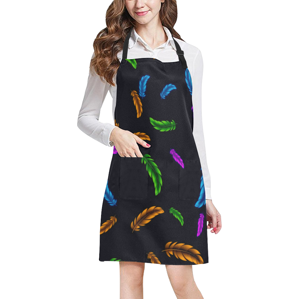 Neon Feathers All Over Print Apron