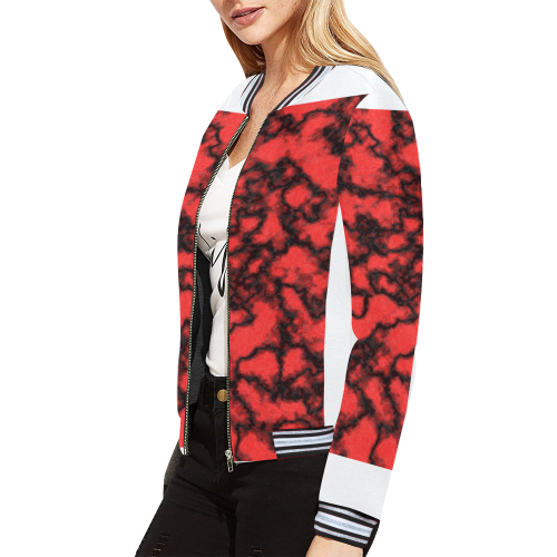 redplanet All Over Print Bomber Jacket for Women (Model H21)