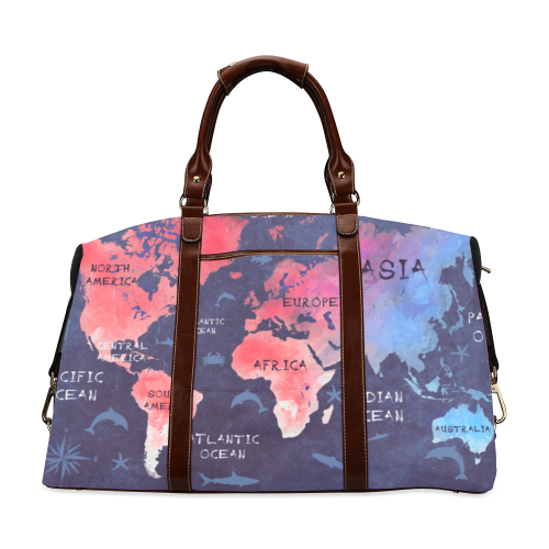 ocean world map bag Classic Travel Bag (Model 1643) Remake