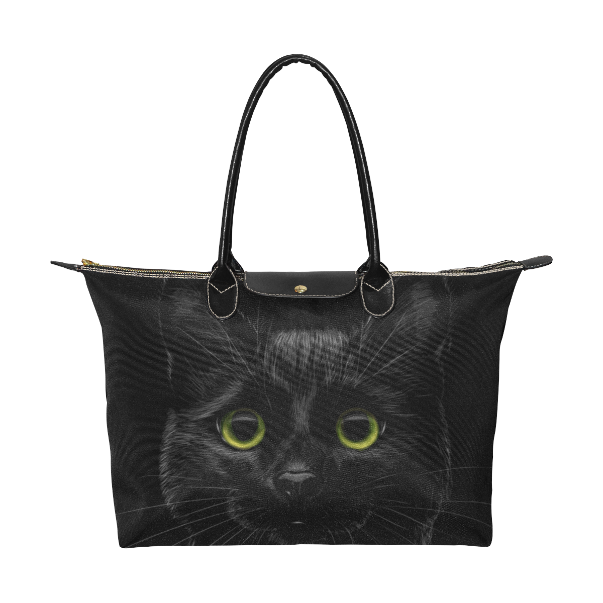 Black Cat Single-Shoulder Lady Handbag (Model 1714)