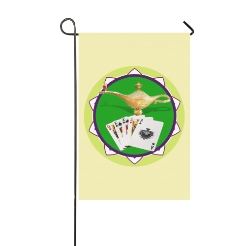 LasVegasIcons Poker Chip - Magic Lamp on Yellow Garden Flag 12‘’x18‘’（Without Flagpole）