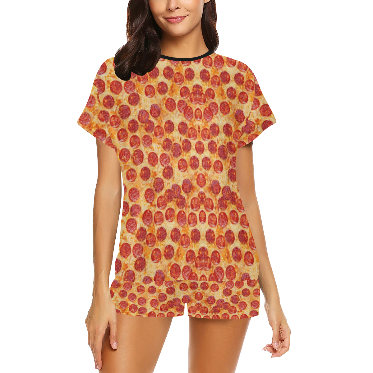 Salami Pizza by Artdreamer Women's Short Pajama Set