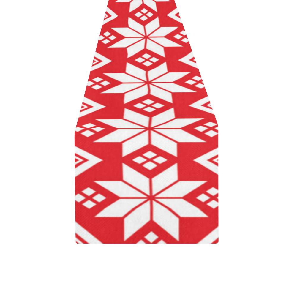 Christmas Snowflake Red Table Runner 14x72 inch
