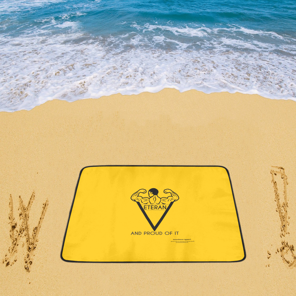 Proud Veteran Man Beach Mat 78"x 60"