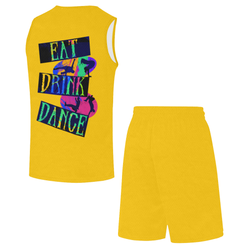 Break Dancing Colorful / Yellow All Over Print Basketball Uniform