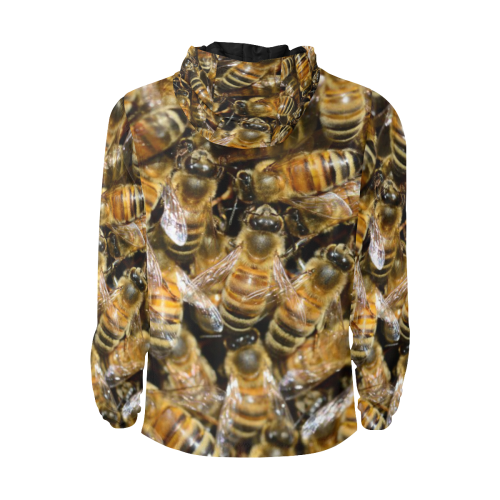 HONEY BEES All Over Print Quilted Windbreaker for Men (Model H35)