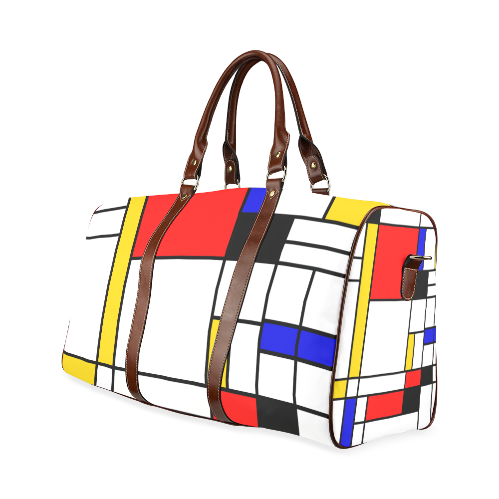 Bauhouse Composition Mondrian Style Waterproof Travel Bag/Small (Model 1639)