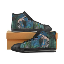 Wonderful mermaid High Top Canvas Women's Shoes/Large Size (Model 017)