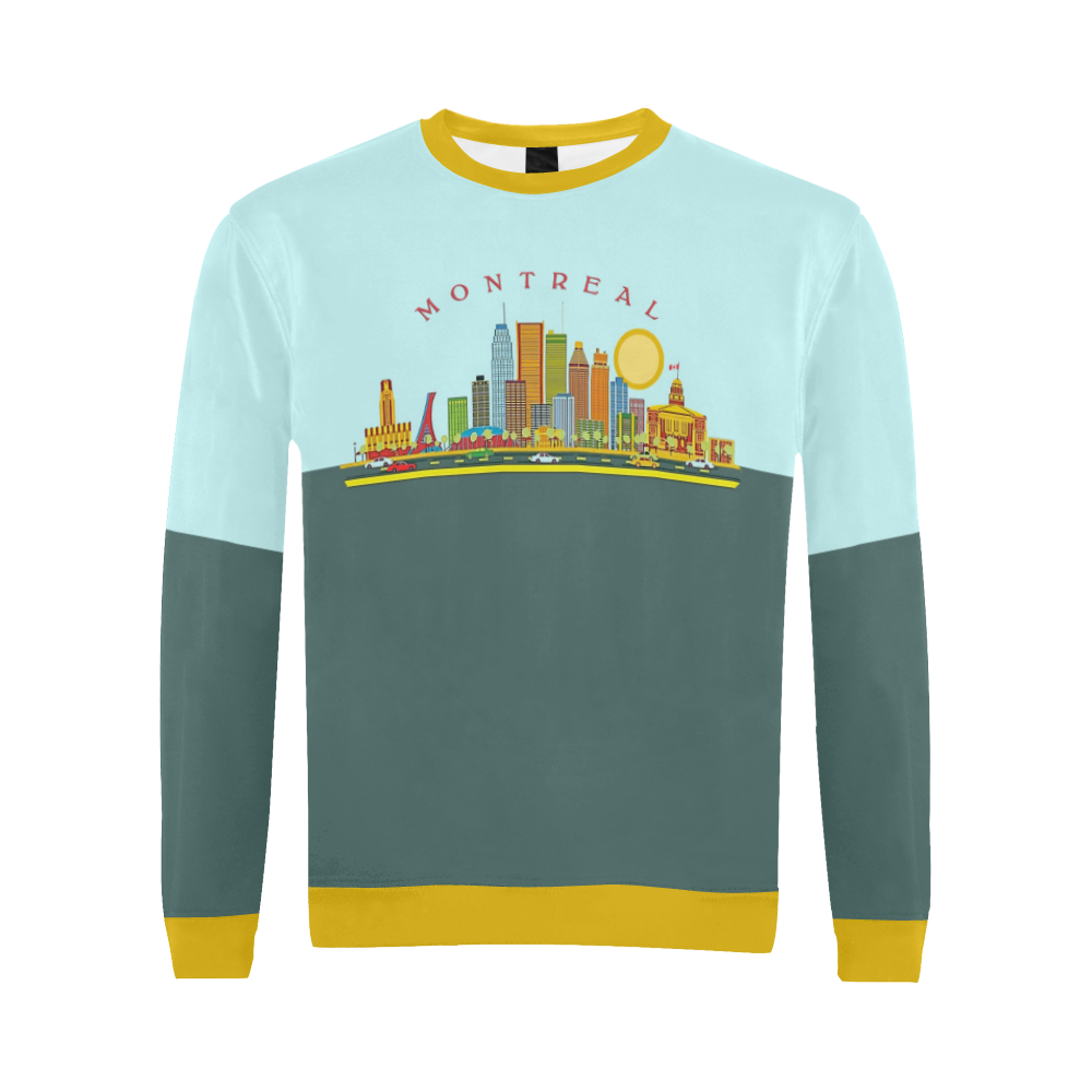 MONTREAL All Over Print Crewneck Sweatshirt for Men (Model H18)