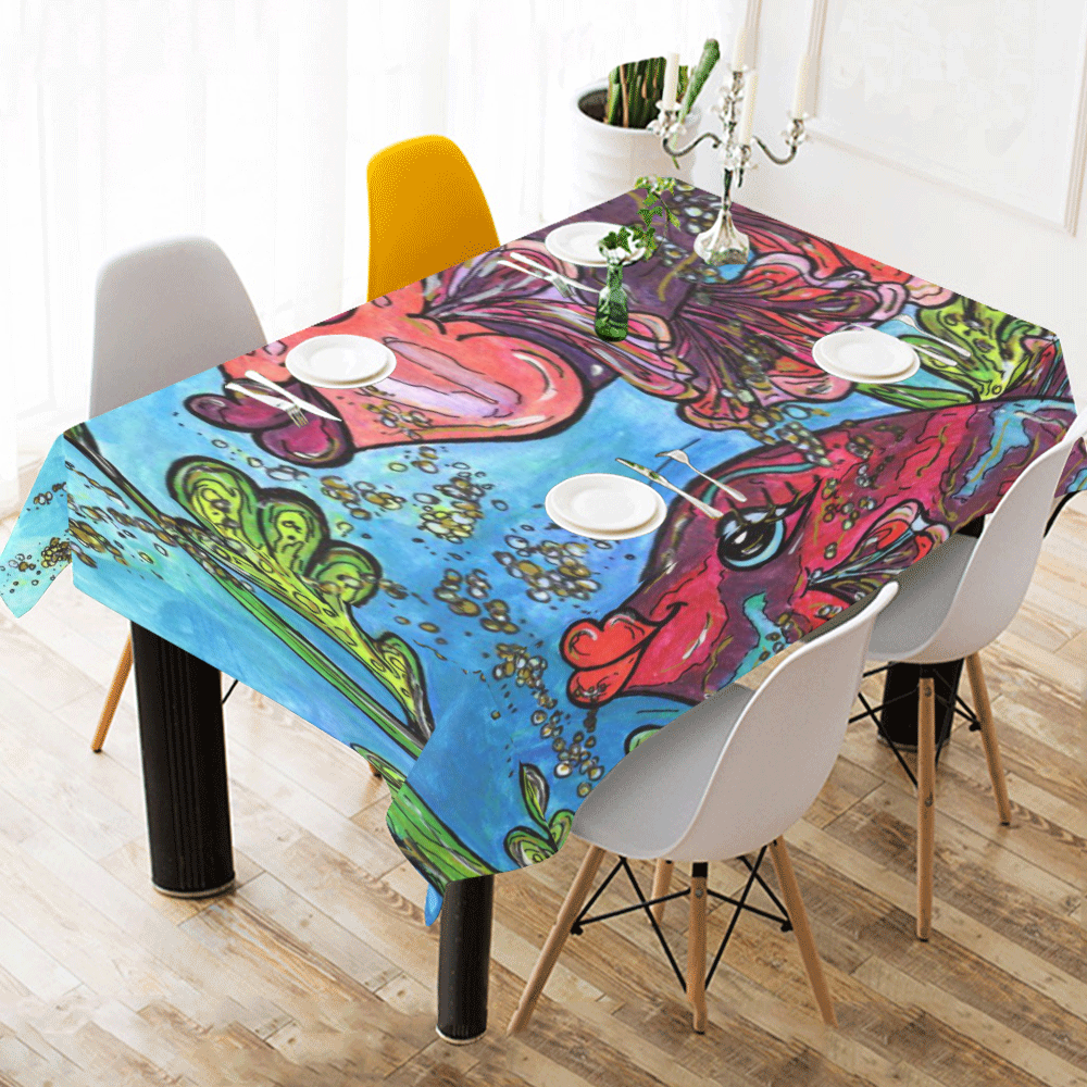 Bette and Joan table cloth Cotton Linen Tablecloth 60" x 90"