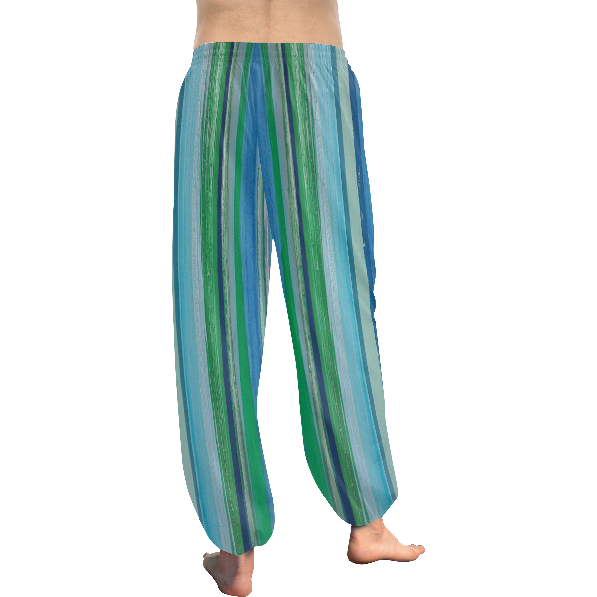 painted stripe Women's All Over Print Harem Pants (Model L18)