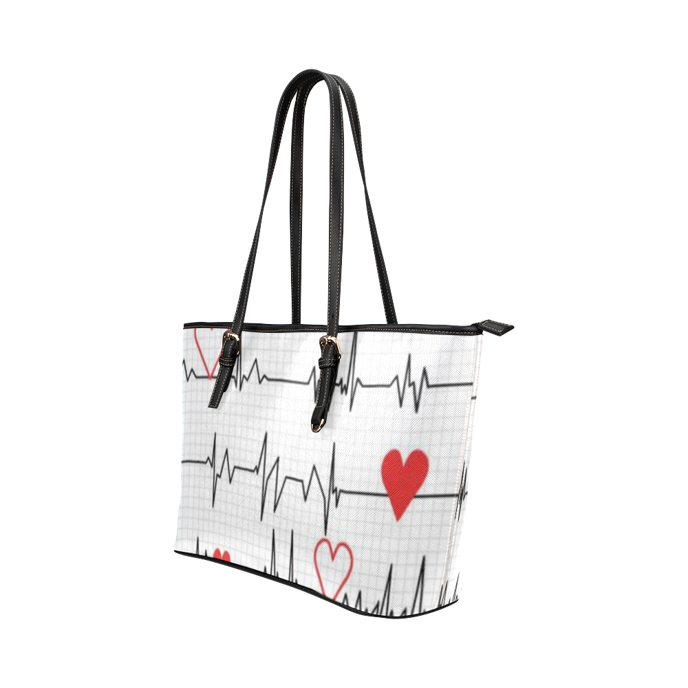 Ekg Leather Tote Bag/Small (Model 1651)