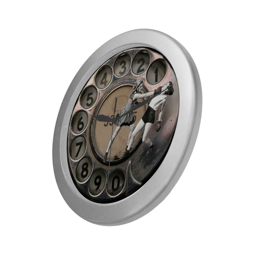 Knockout Silver Color Wall Clock