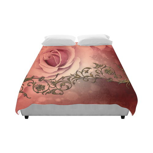 Wonderful roses with floral elements Duvet Cover 86"x70" ( All-over-print)