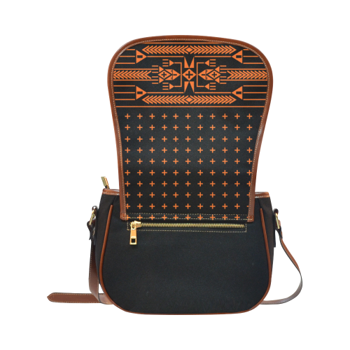 The Path Orange design Saddle Bag/Small (Model 1649)(Flap Customization)