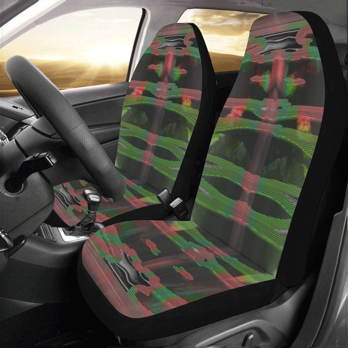Green Deep Cage Crew Car Seat Covers (Set of 2)