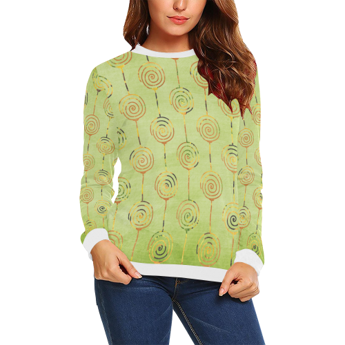 garden spiral All Over Print Crewneck Sweatshirt for Women (Model H18)