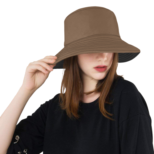 Delicious Dark Chocolate Solid Colored All Over Print Bucket Hat