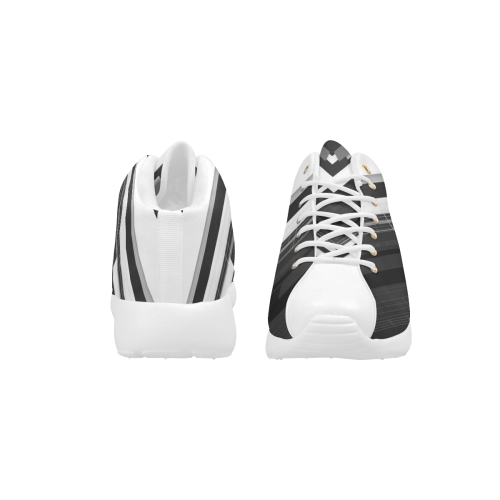 Classic Tech Stripes (White/Black/Gray) Men's Basketball Training Shoes (Model 47502)