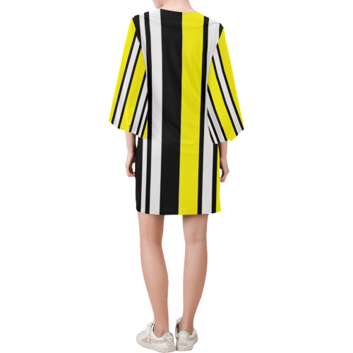 by stripes Bell Sleeve Dress (Model D52)