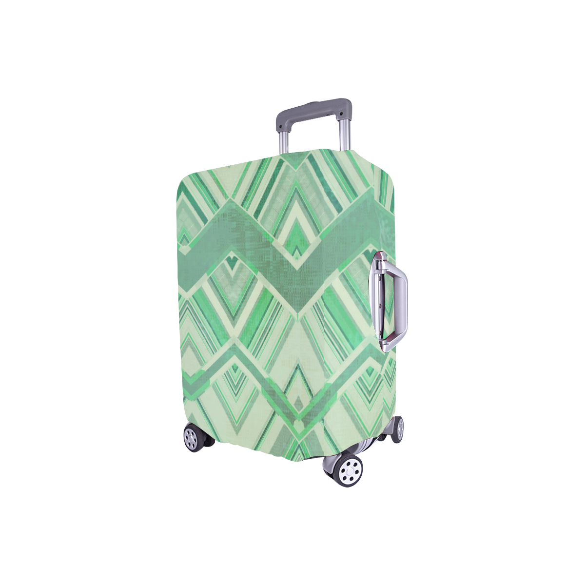 Mint Chevrons Luggage Cover/Small 18"-21"