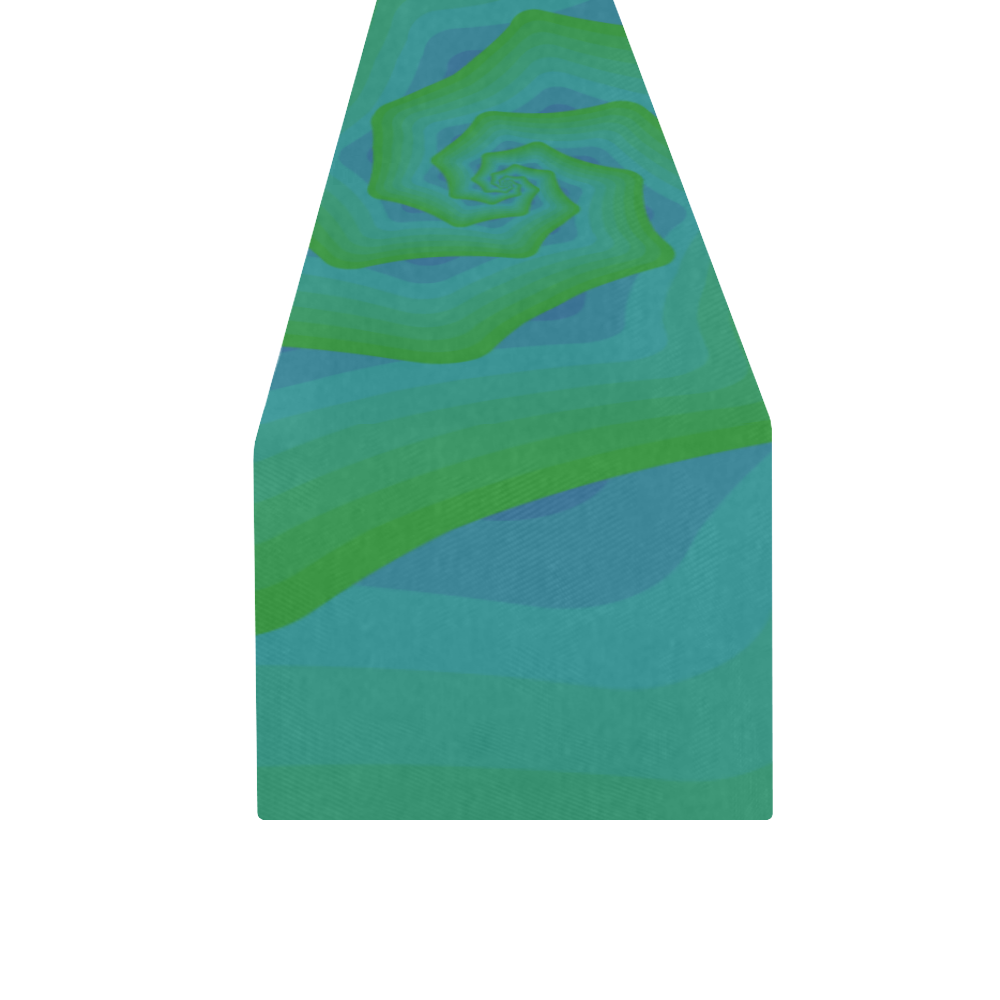 Green blue wave Table Runner 16x72 inch