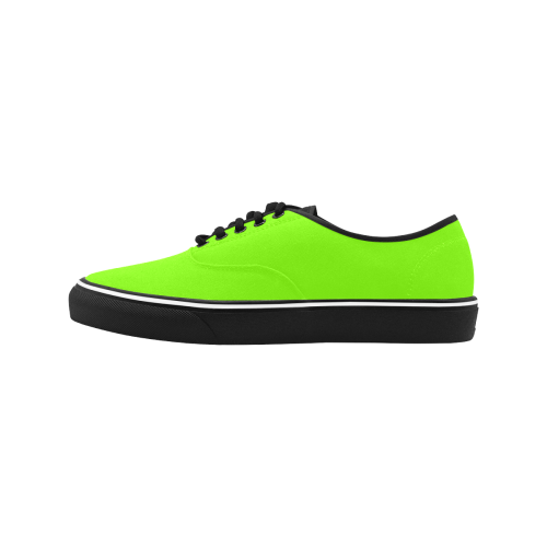 color chartreuse Classic Men's Canvas Low Top Shoes (Model E001-4)