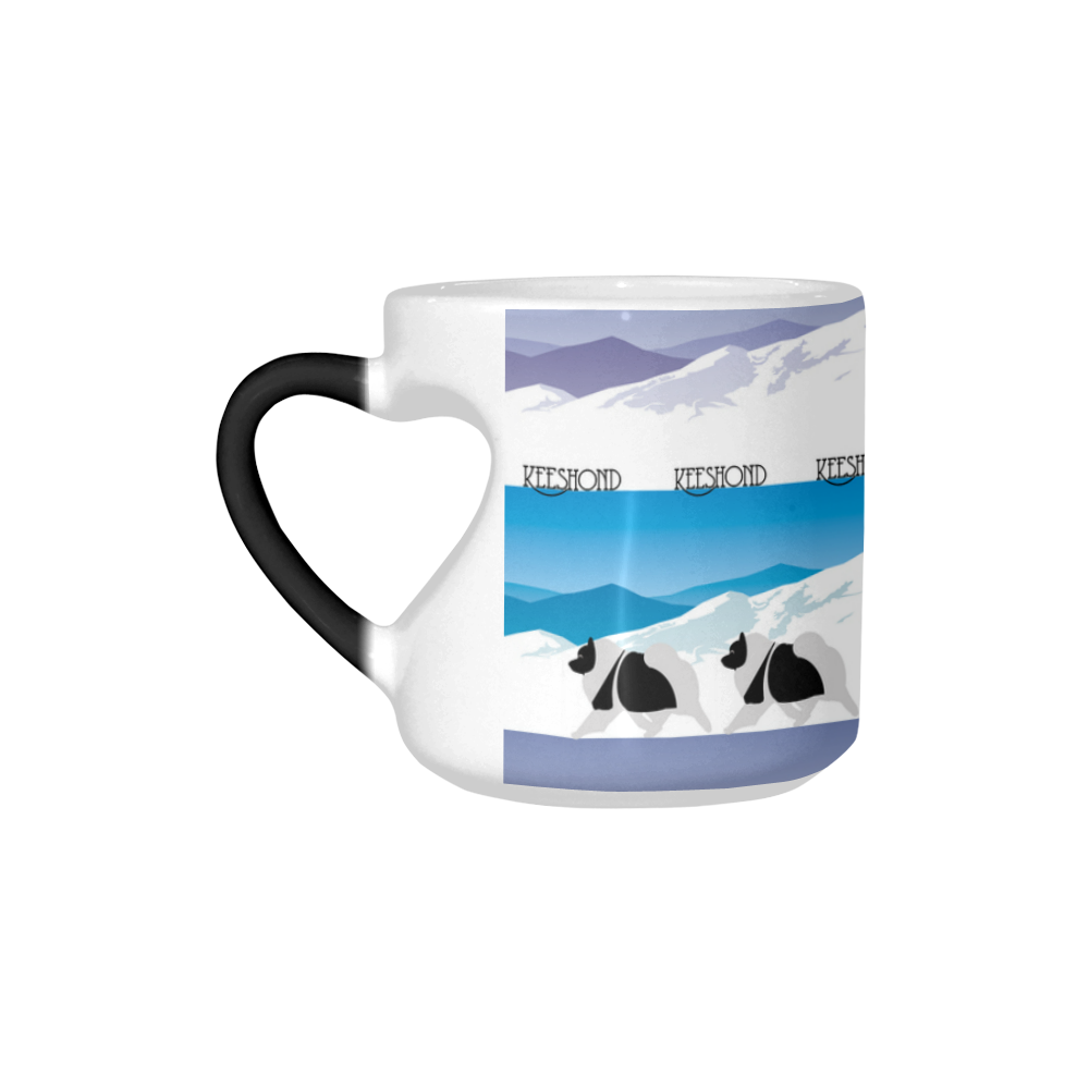 Keeshond Rockin the Rockies Heart-shaped Morphing Mug