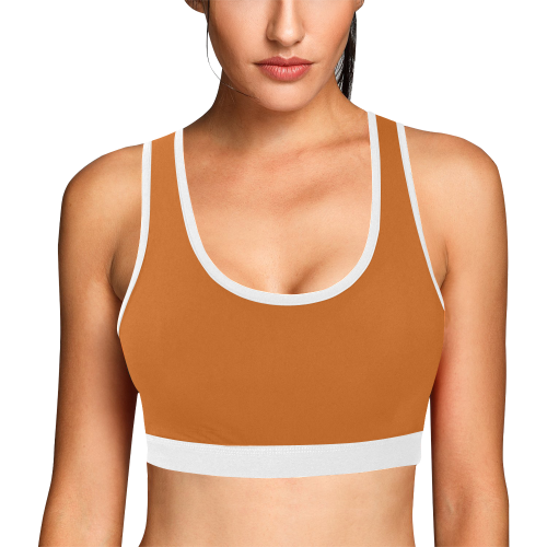 color chocolate Women's All Over Print Sports Bra (Model T52)