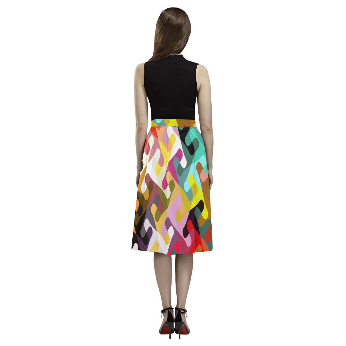 Colorful shapes Aoede Crepe Skirt (Model D16)