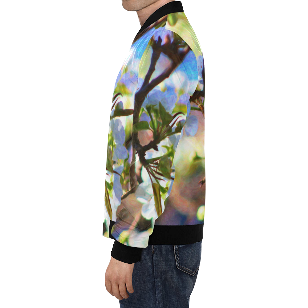 Pear Tree Blossoms All Over Print Bomber Jacket for Men (Model H19)