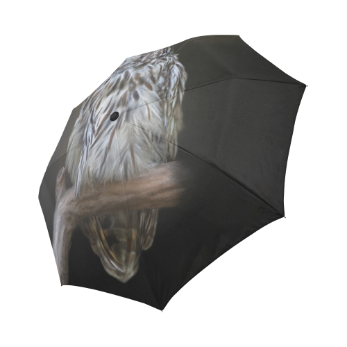 A lovely cute painted owl with a brown background Auto-Foldable Umbrella (Model U04)