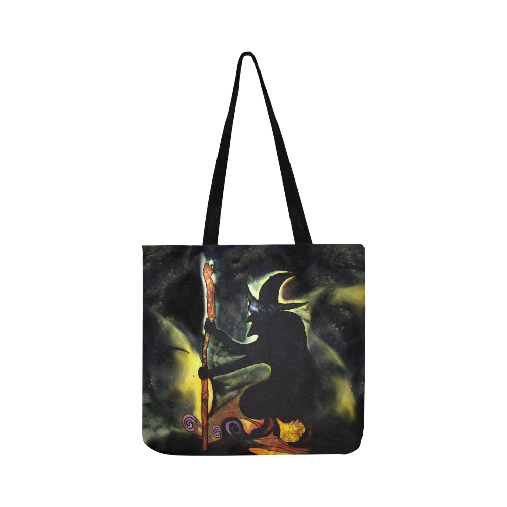 JH Witch cat Reusable Shopping Bag Model 1660 (Two sides)