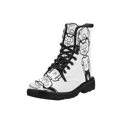 White YFMT boots Martin Boots for Men (Black) (Model 1203H)