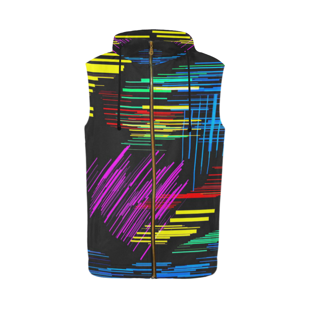 New Pattern factory 2A by JamColors All Over Print Sleeveless Zip Up Hoodie for Men (Model H16)