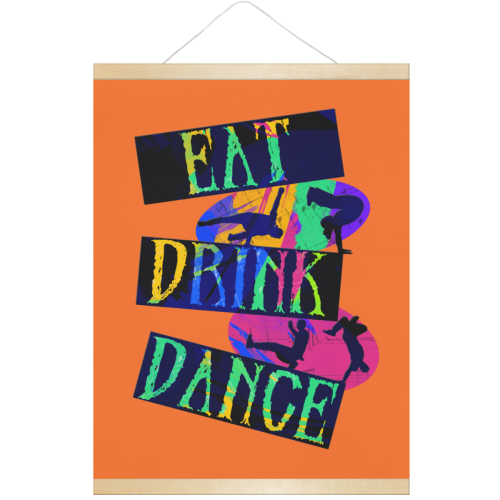 Break Dancing Colorful / Orange Hanging Poster 18"x24"