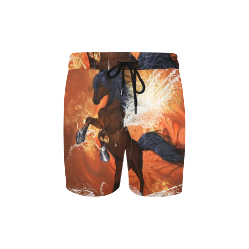 Horse with water wngs Men's Mid-Length Swim Shorts (Model L39)