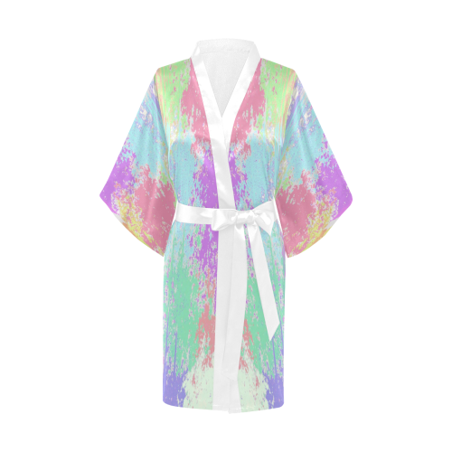 Pastel Paint Splatter Kimono Robe