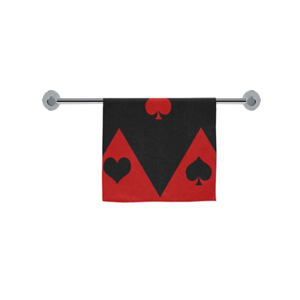 Las Vegas Black Red Play Card Shapes Custom Towel 16"x28"