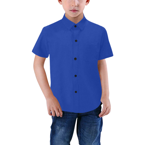 color Egyptian blue Boys' All Over Print Short Sleeve Shirt (Model T59)