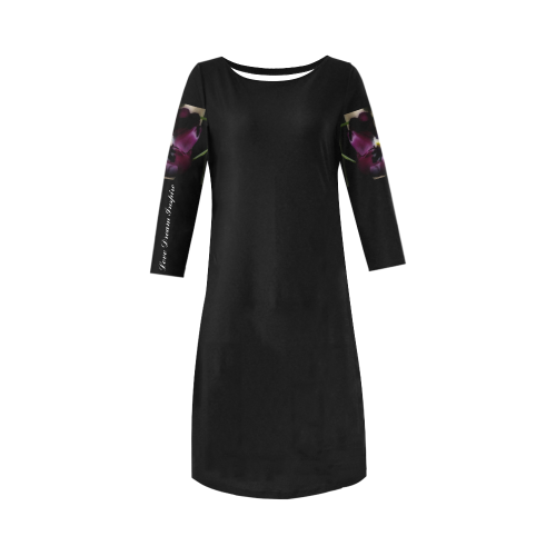 Black: Purple Tulip #LoveDreamInspireCo Round Collar Dress (D22)