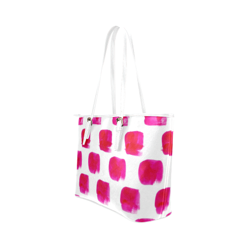 Hot Pink Leather Tote Bag/Small (Model 1651)