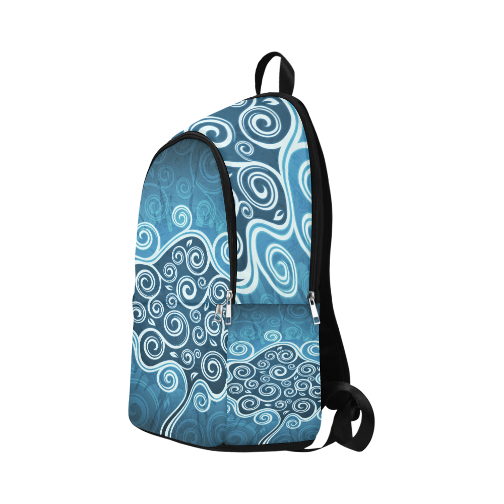 Abstract-Vintage-Floral-Blue-22 Fabric Backpack for Adult (Model 1659)