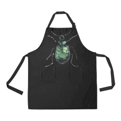 Low poly geometric green bug All Over Print Apron